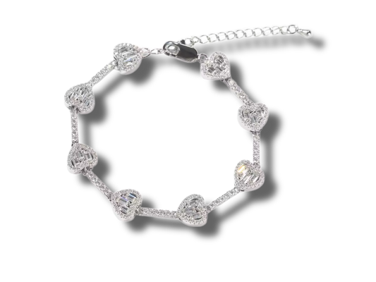 Heart Tennis Bracelet
